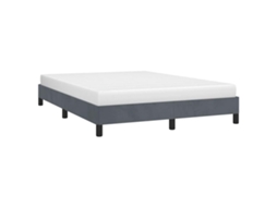 Vidaxl Estrutura De Cama Sem Colchão, Cinza Escuro, 152x203 Cm, Tamanho Queen, Veludo