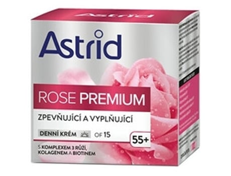 ASTRID Rose Premium Day Cream Of 15 55+ Zpevnující a Vyplnující Denní Krém 50Ml