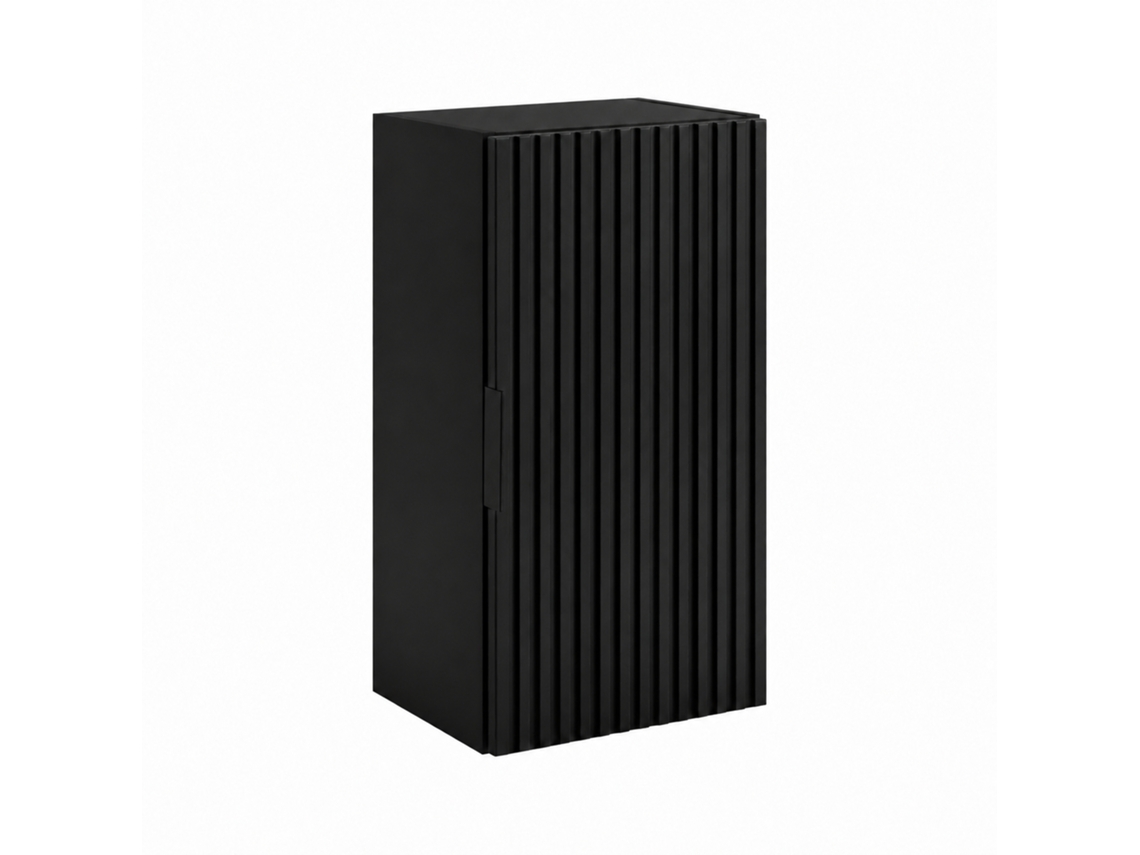Casa de Banho Suspenso Meia-coluna Armário, Preto, Puxadores Pretos, 35 X 27 X 68 Cm