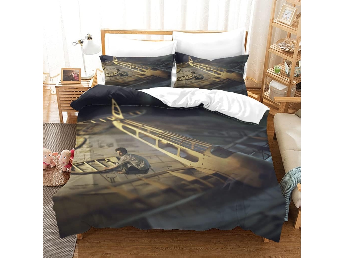 Capa de Edredom com Estampa Avião em Microfibra Fronha 240x260cm, 240 X 260 Cm