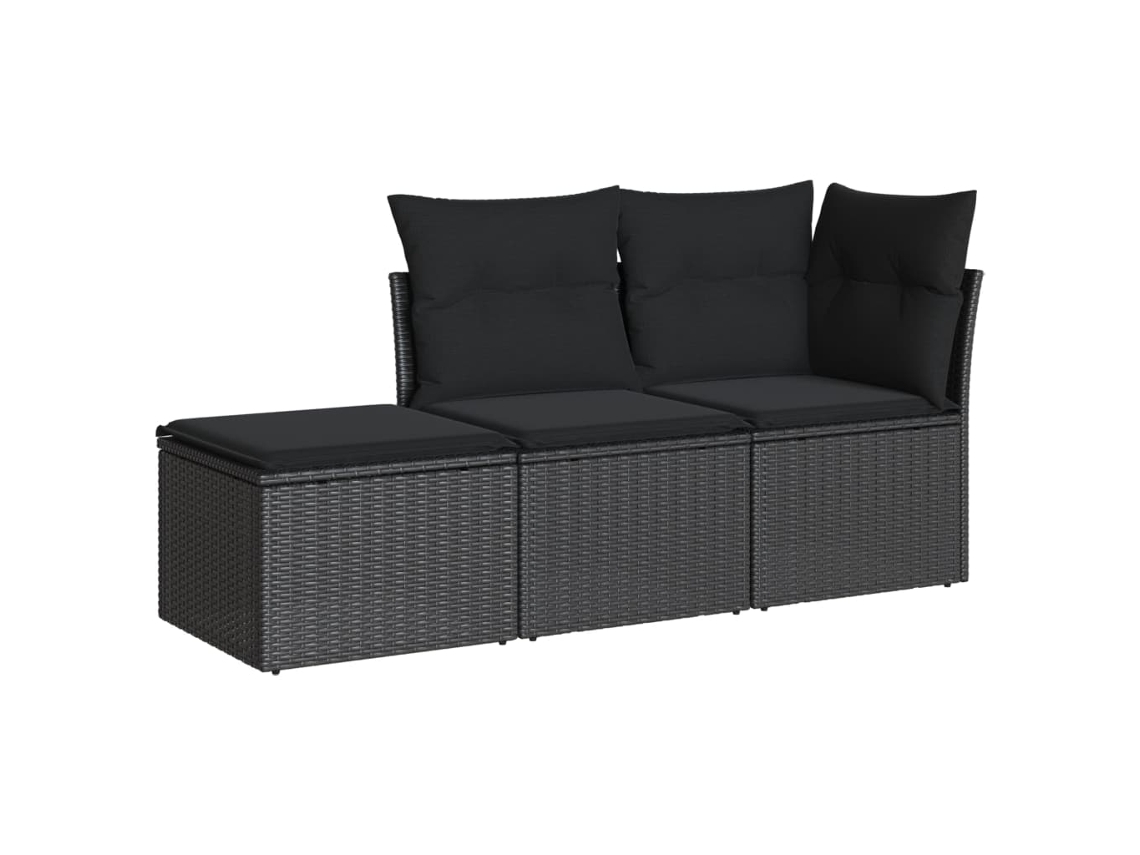 Garden Sofa Set, Garden Sofa Sets Vidaxl Preto Rattan / Vime (n/a)