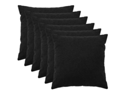 Vidaxl Capa Almofada 6 Pcs Heerlen Preto 80 X 80 Cm Bouclé