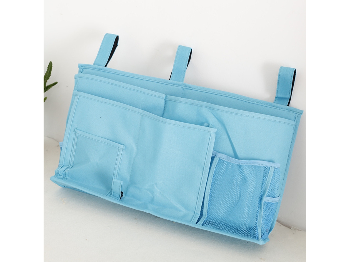 Bolsa Organizadora Suspensa Para Cama Azul