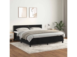 Vidaxl Cama Com Molas/colchão 180x200 Cm Veludo Preto