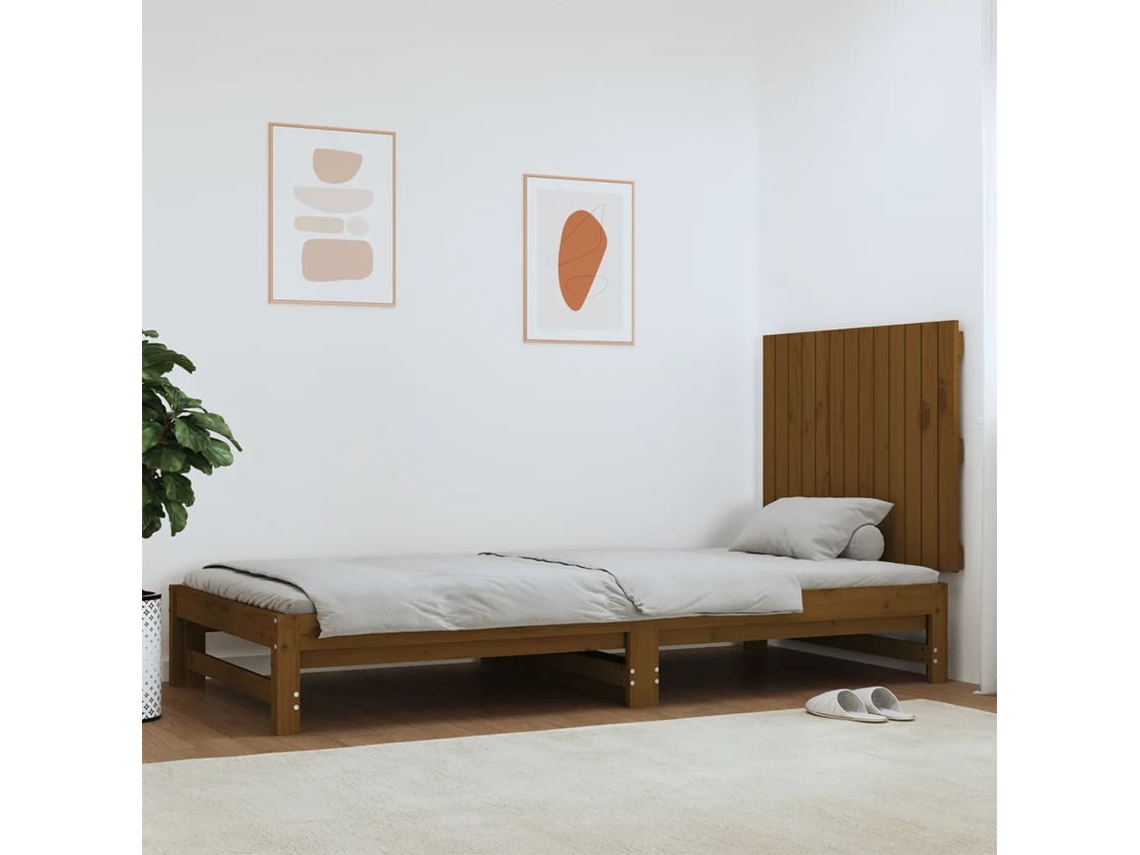 Vidaxl Cabeceira De Parede 82,5x3x60 Cm Pinho Maciço Castanho-mel