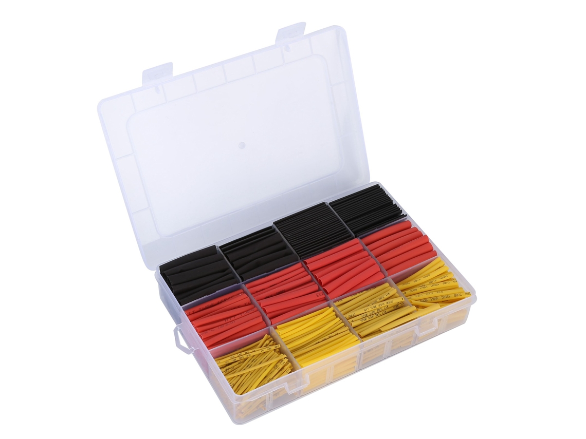 800 Mangas Termorretráteis: Proteção Para Fios E Cabos (vermelho, Amarelo, Preto)