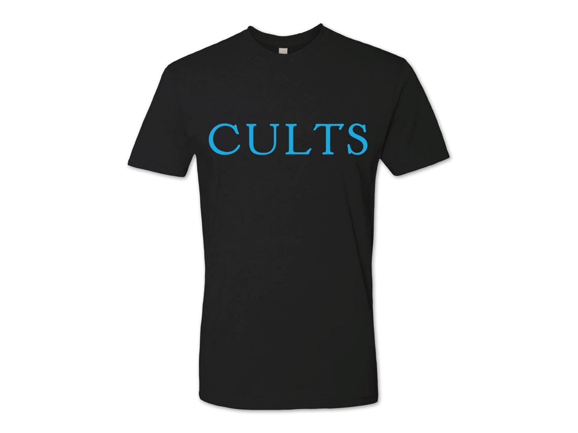 Cults Blue Text T shirt ROCKINSTONE Unisex Adults Best Sellers Size:xl