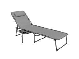 Espreguiçadeira Aço e Tecido Oxford Cor Cinzento 60x190x31 cm Outsunny