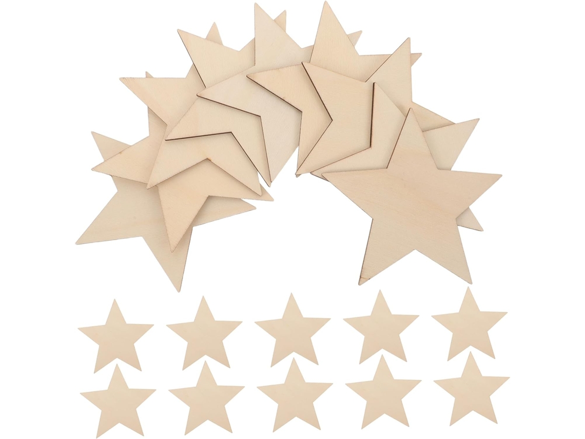 Estrelas De Madeira Para Artesanato, 10, 3 Cm, 30 Peças, Sem Acabamento, Naturais, Multifuncionais, Decoração