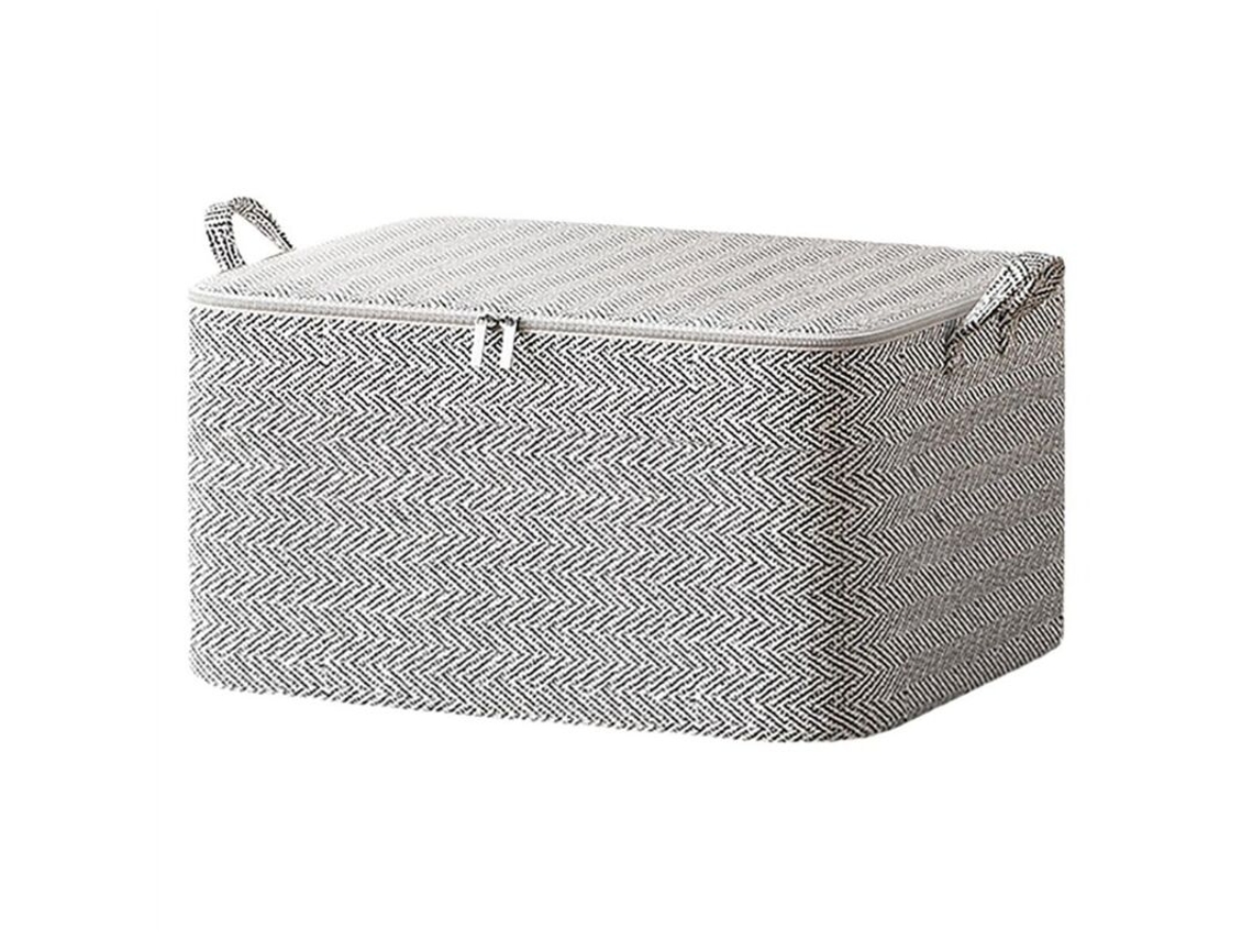 Bolsa Organizadora Com Zíper Em Tecido Não Tecido, Cesto Removível Para Guardar Cobertores, Bolsa De Viagem De Grande Capacidade Para Roupas