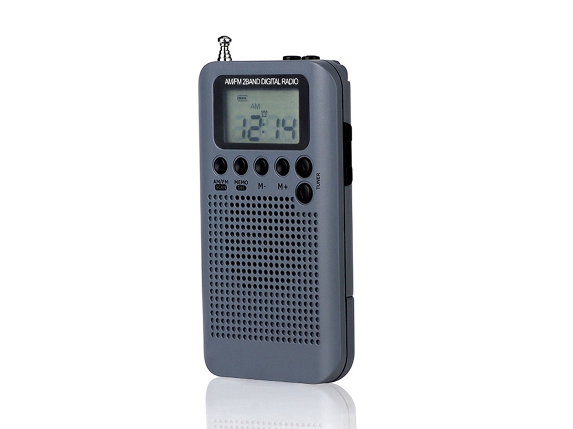 Rádio Portátil Am/fm Estéreo De Bolso 2 Bandas Com Sintonização Digital E Tela Lcd 1.3 Polegadas