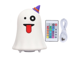 Lanterninha de Halloween fantasma, LED, sensor de toque, 7 cores, USB, controle remoto | S/MARCA
