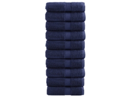 Vidaxl Toalhas Bidé Premium Solund 10pcs 30x50 Cm 600gsm Azul-marinho