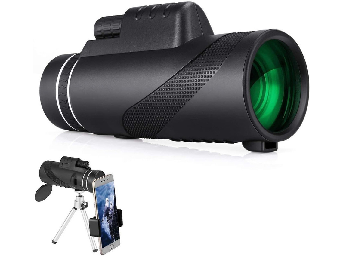 Telescópio Monocular 12x50 Hd Bak4 Prisma Ip68 Tripé Adaptador Smartphone Concertos Caça Pássaros Preto Bestvite