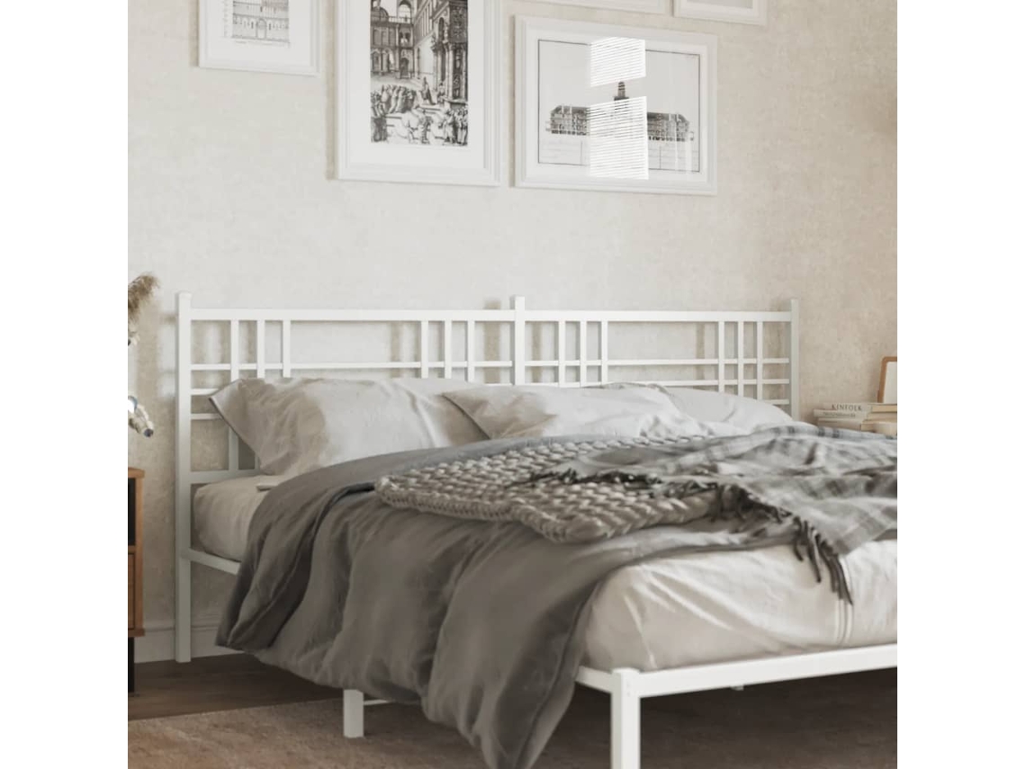 Cabeceira De Cama 200 Cm Metal Branco Lovely Home