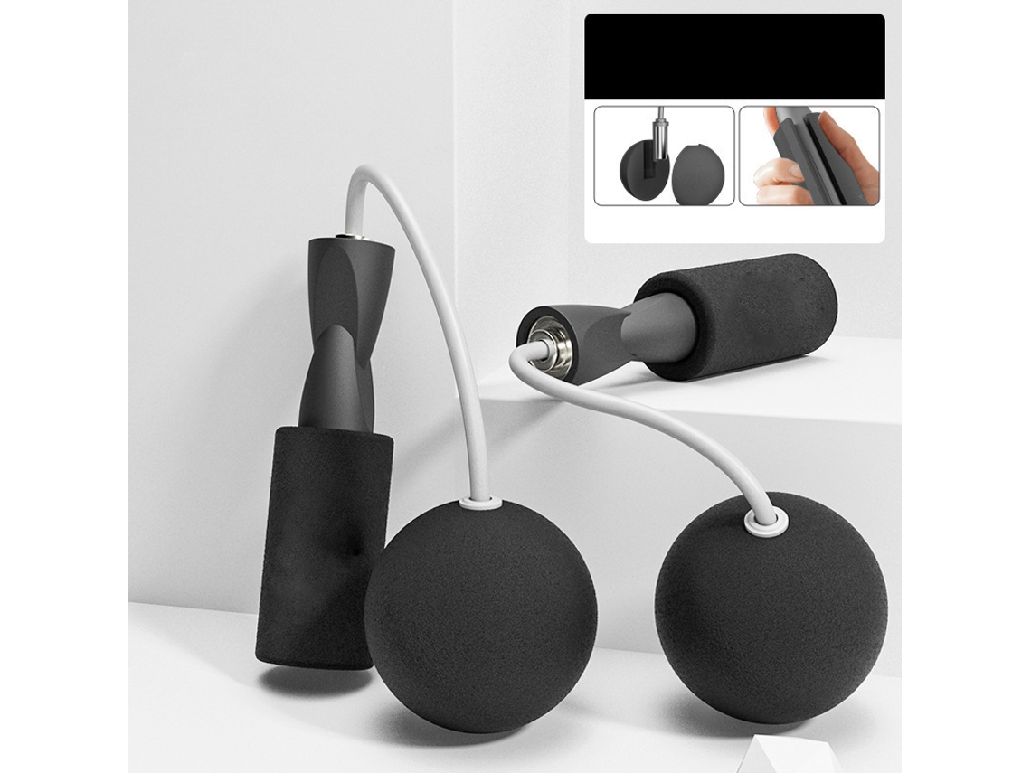 Corda de Pular Sem Fio com Duplo Rolamento Preto | S/MARCA
