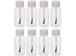Frasco esmaltado Vazio com pincel, 20ml, 8 unidades, branco