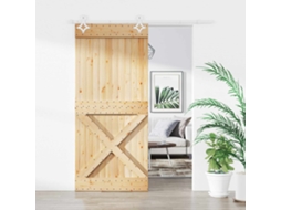 Vidaxl Porta Deslizante Natural E Branco 90 X 210 Cm