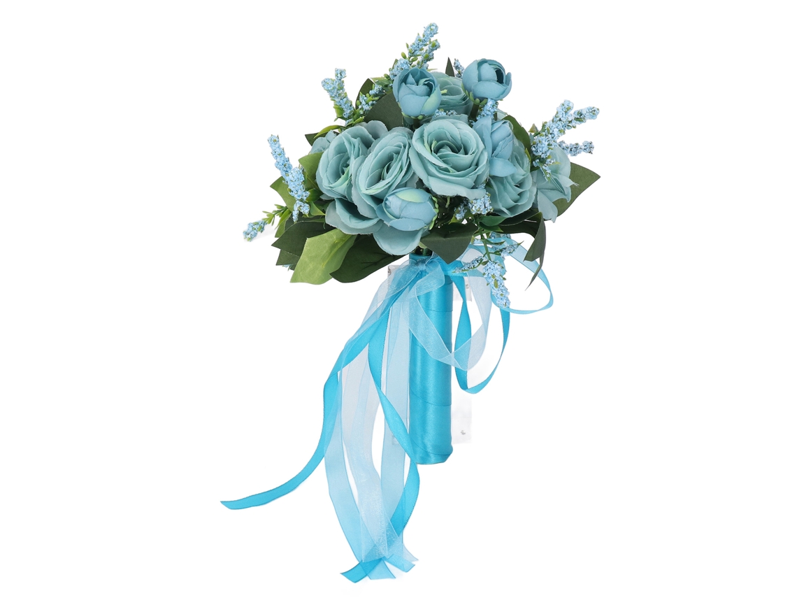 Buquê Artificial LAXISCREED Rosa Azul Lago Elegante
