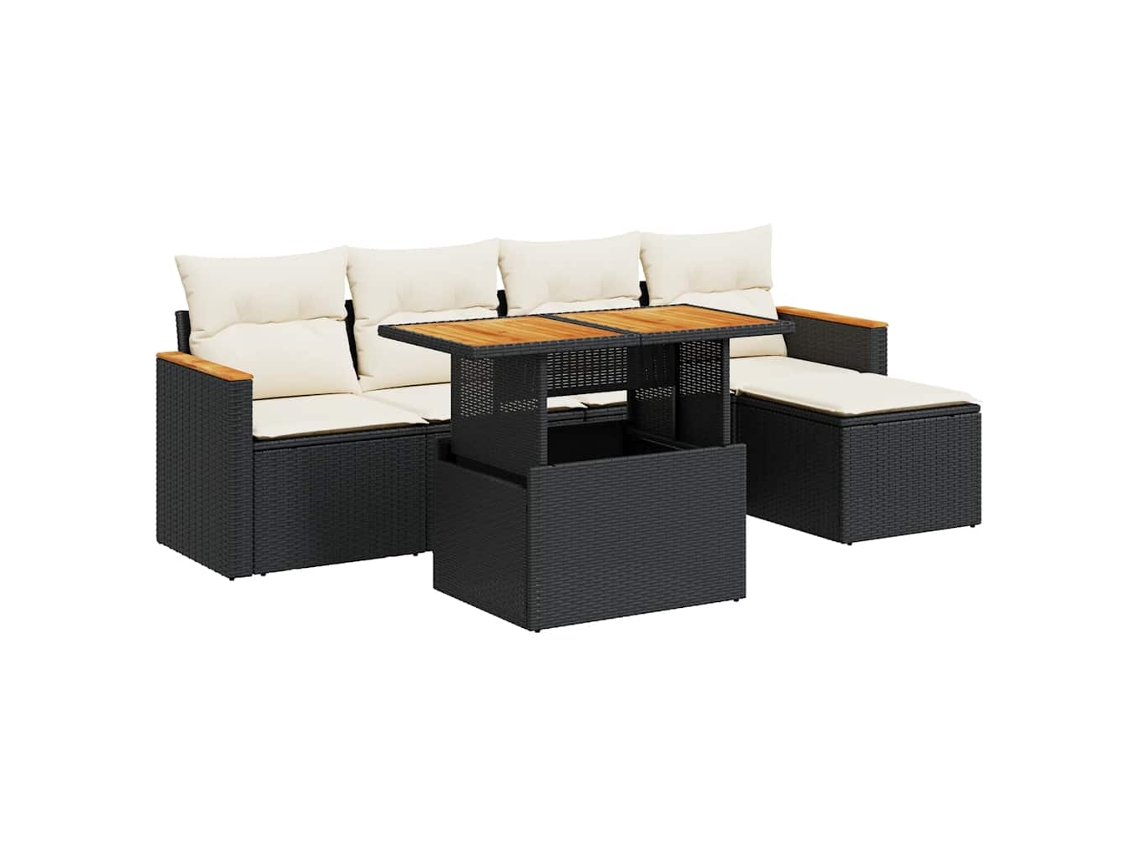 Garden Sofa Set, Garden Sofa Sets Vidaxl Preto Rattan / Vime (n/a)