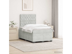 Vidaxl Cama Box Spring Com Colchão Cinzento-claro 120 X 190 Cm Veludo