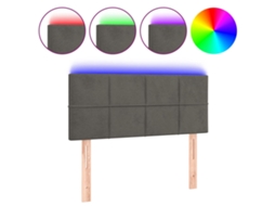 Led Headboard, Led Headboards Vidaxl Cinzeto Veludo (100 X 5 X 78/88 Cm)