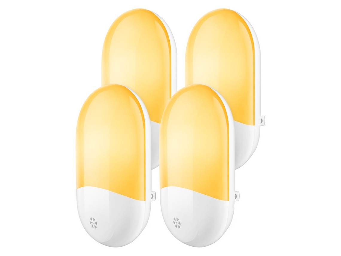 Conjunto de 4 Luminárias Noturnas Pequenas e Inteligentes para Quarto Corredor BRILVIBERA
