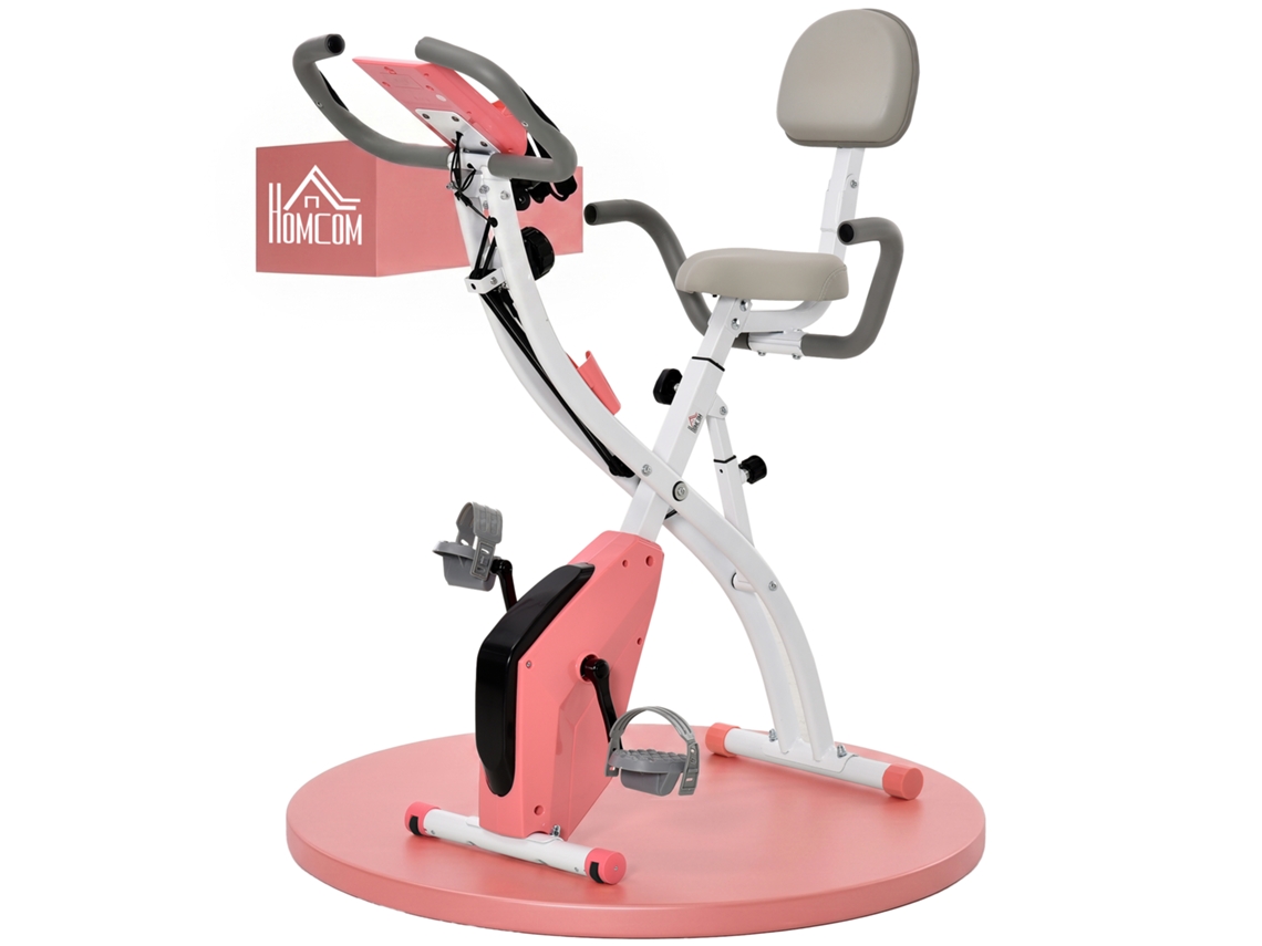 Bicicleta Ergométrica Dobrável 2 Em 1, Com Resistência Magnética Ajustável Em 8 Níveis, Silenciosa, Com Sensor De Frequência Cardíaca, Faixas