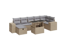 Garden Sofa Set, Garden Sofa Sets Vidaxl Bege Rattan / Vime (n/a)