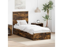 Vidaxl Cama com Armazenamento com Gaveta Carvalho Defumado 75 X 190 Cm
