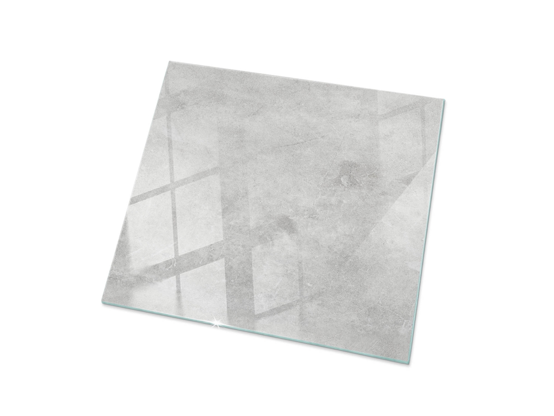 Vidro Para Mesa Quadrado Espelharte (60x60 Cm - Textura De Concreto Com Arranhões - Cinza)