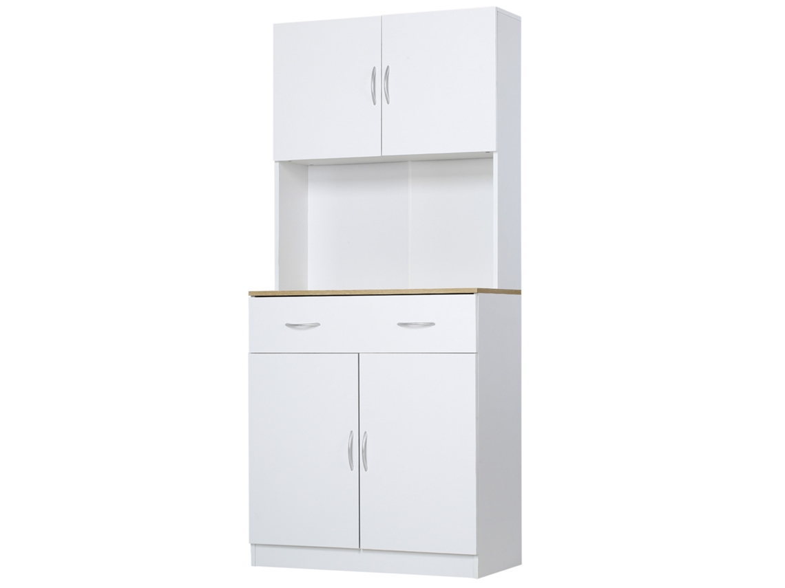 Armário de cozinha BTFORUS com 2 portas e gaveta em madeira, 80x40x180cm branco