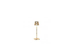 Candeeiro de Mesa Poldina Pro Micro Led Matt Capri Blue Gold Leaf Craquelè Recarregável e Regulável ZAFFERANO