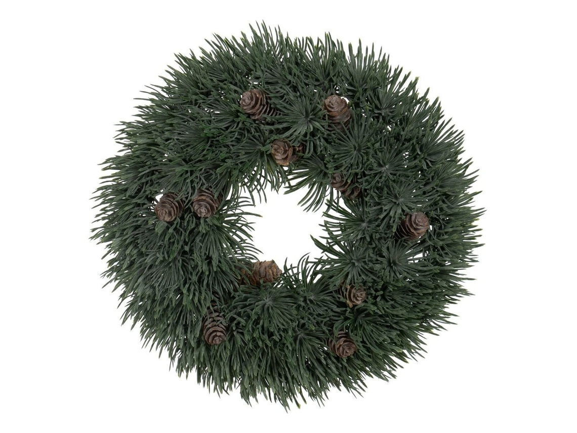 Coroa de Natal Verde PVC 28 x 28 cm