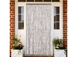 Vidaxl Cortina Anti-insetos 100x230cm Chenille Cinza-acastanh./branco
