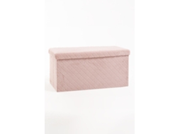 Pufe Arrumação Dico 76 Cm Veludo - Rosa