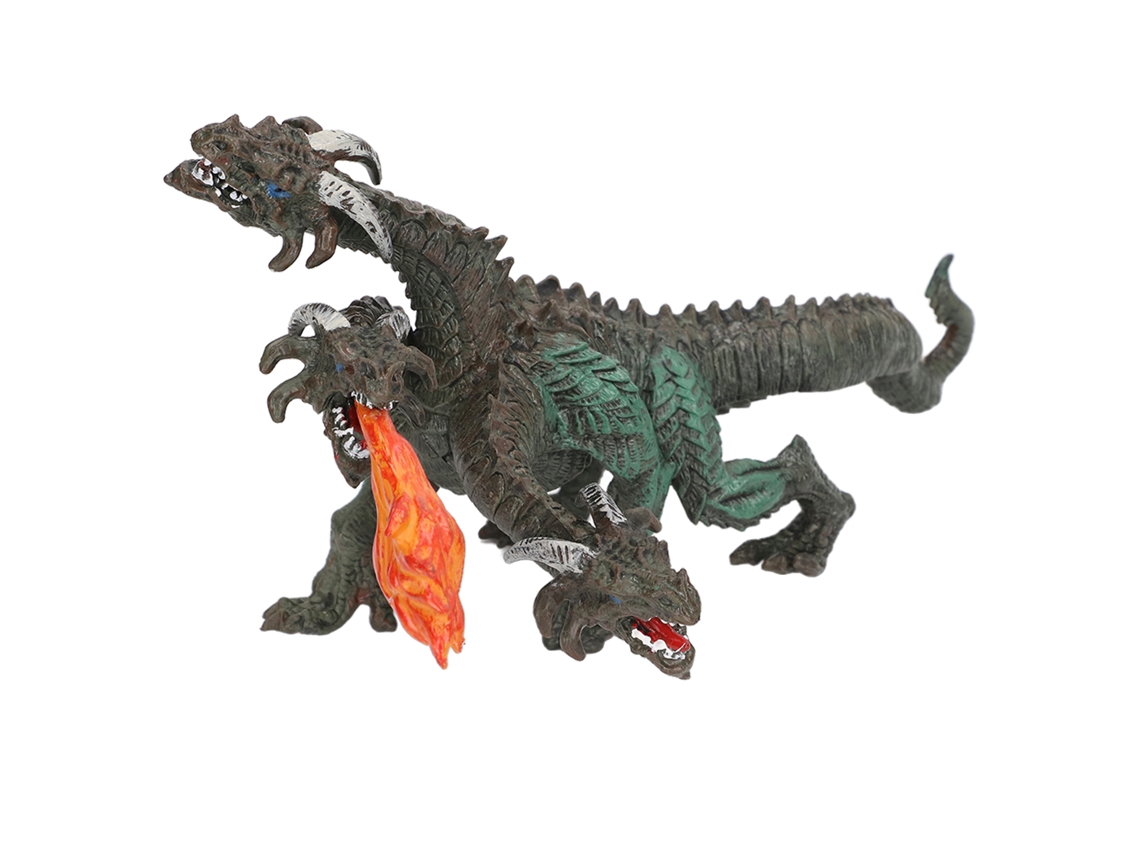 Mali modelo de Dinossauro com 3 Cabeças Spraying Fogo Simulação Jurassic Coleção Brinquedo Educativo