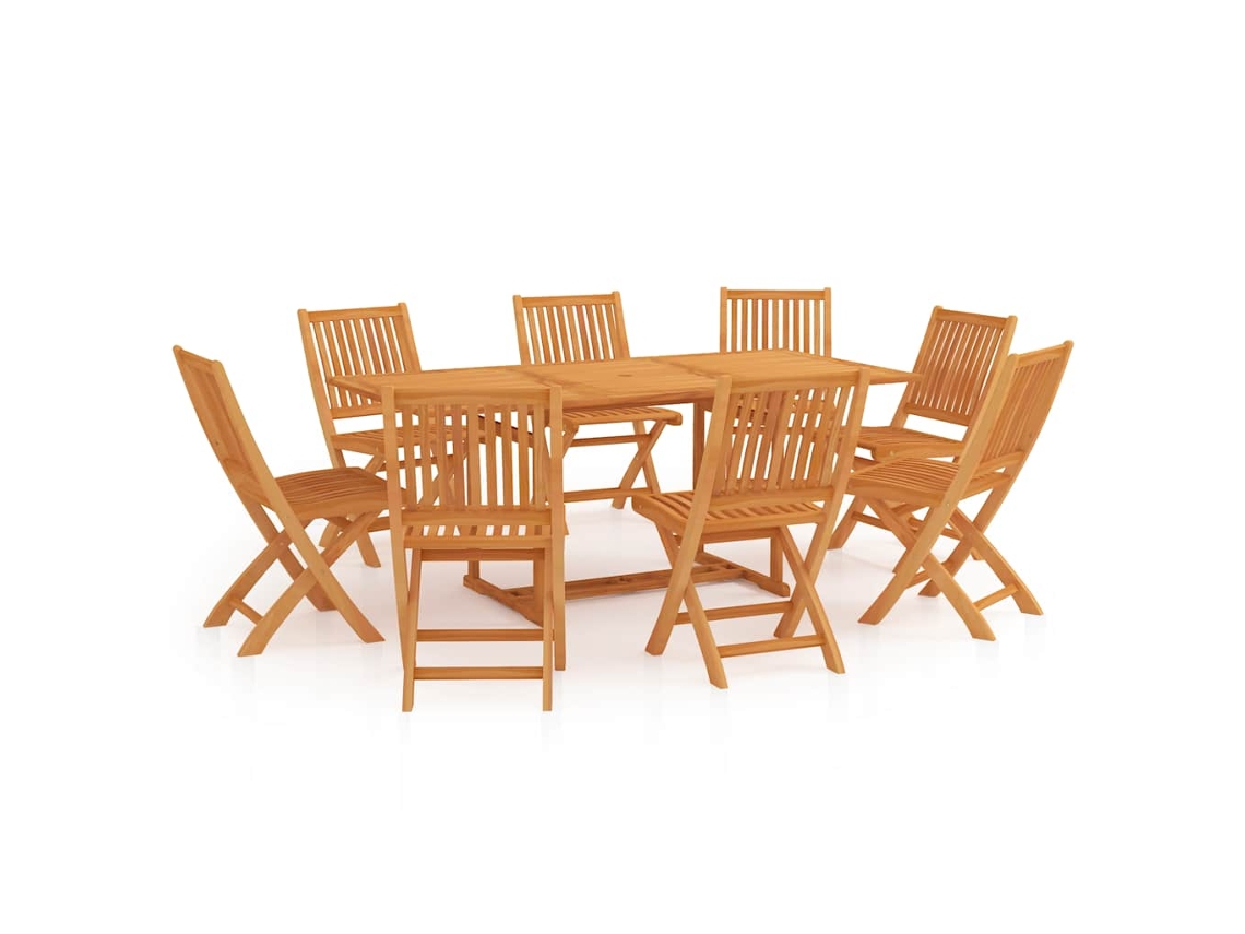 Conjunto Jantar de 9 para Jardim Madeira de Teca Maciça MAISON EXCLUSIVE
