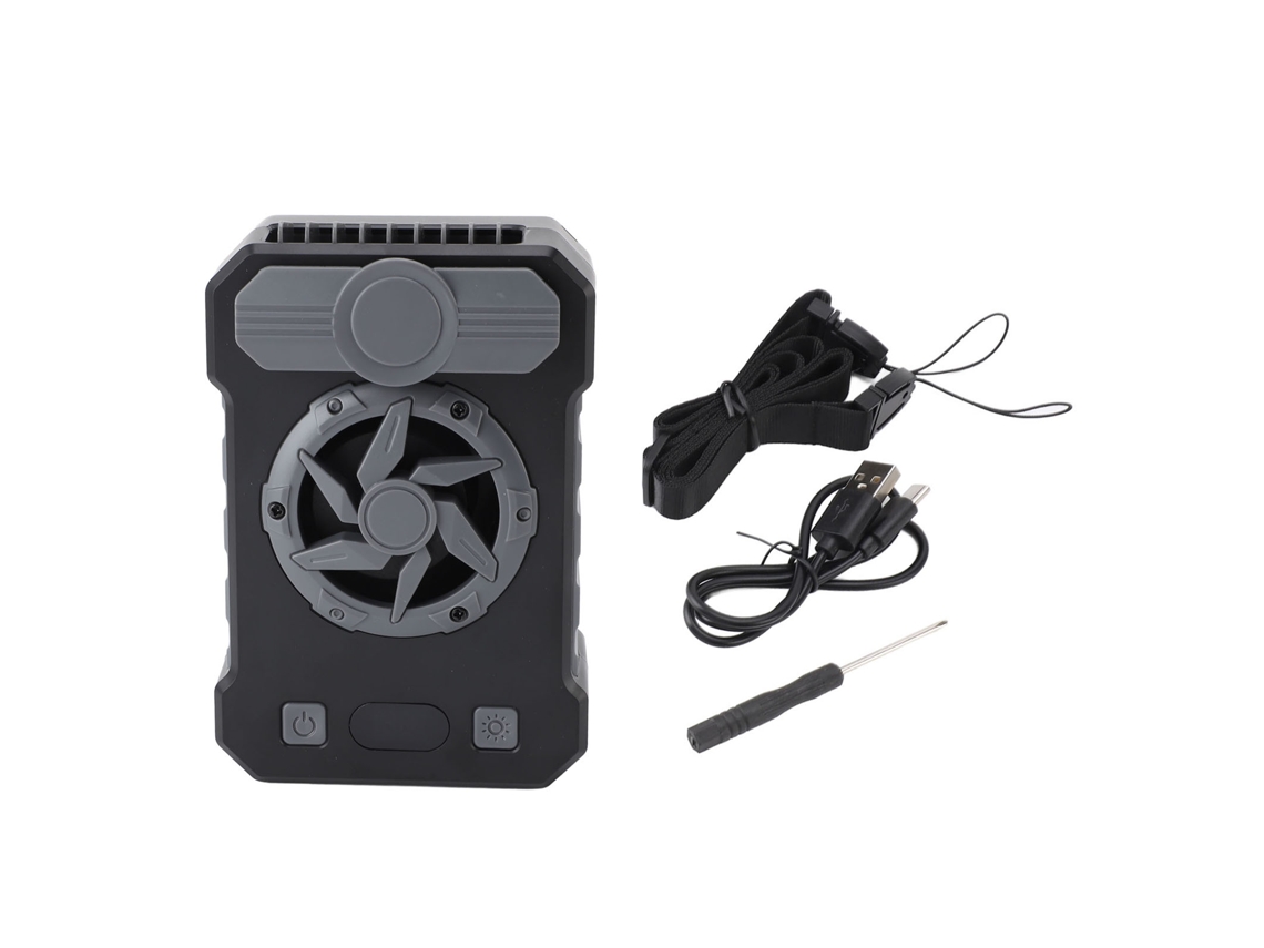2026 ventilador Portátil com Clip para Cintura e Lanyard 5 Velocidades Recarregável com Luz de Emergência para Pesca e Ciclismo