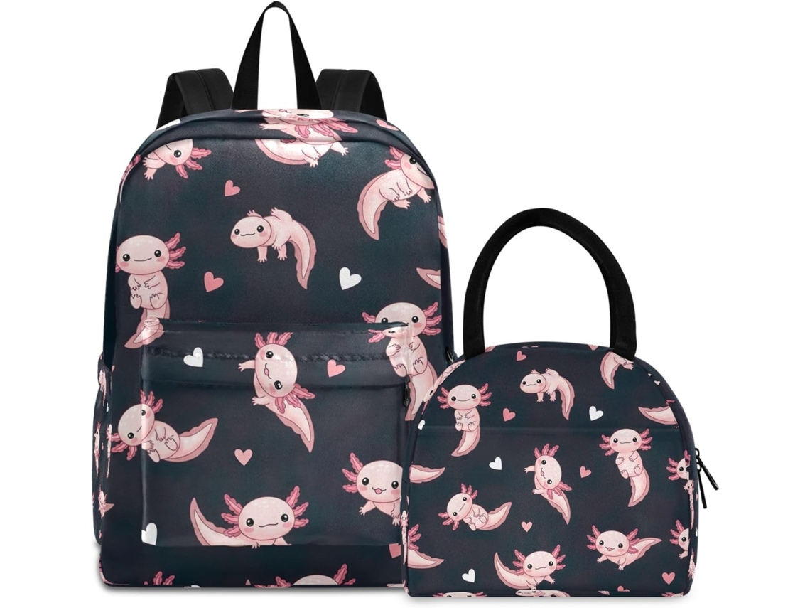 Mochila Impermeável E Isolada Para Crianças, Mochilas Estudantes Universitários, Adoráveis Axolotes