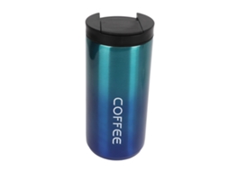 Caneca Térmica Inox Gradiente Azul 350ml Anti Derrapante