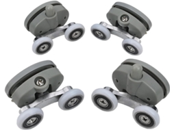 Conjunto De 4 Roldanas Duplas Borboleta Para Portas Chuveiro Vidro, Co