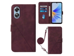 Capa De Celular De Couro Com Flip E Relevo 3d Para Oppo A17 4g Crossbody