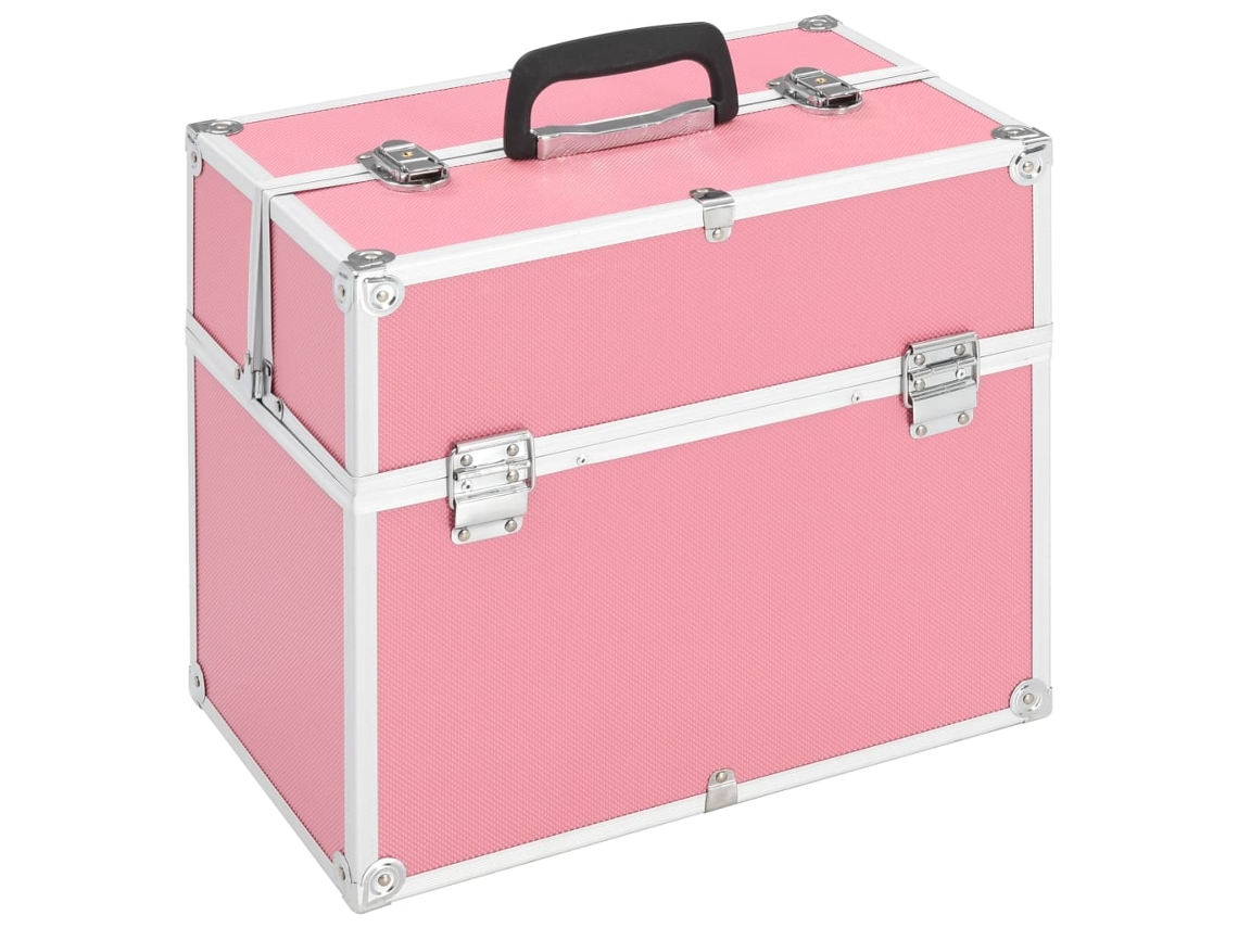 Vidaxl Caixa De Maquilhagem 38x23x34 Cm Alumínio Cor-de-rosa