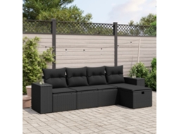 Conjunto de 5 Móveis de Jardim com Sofás e Almofadões