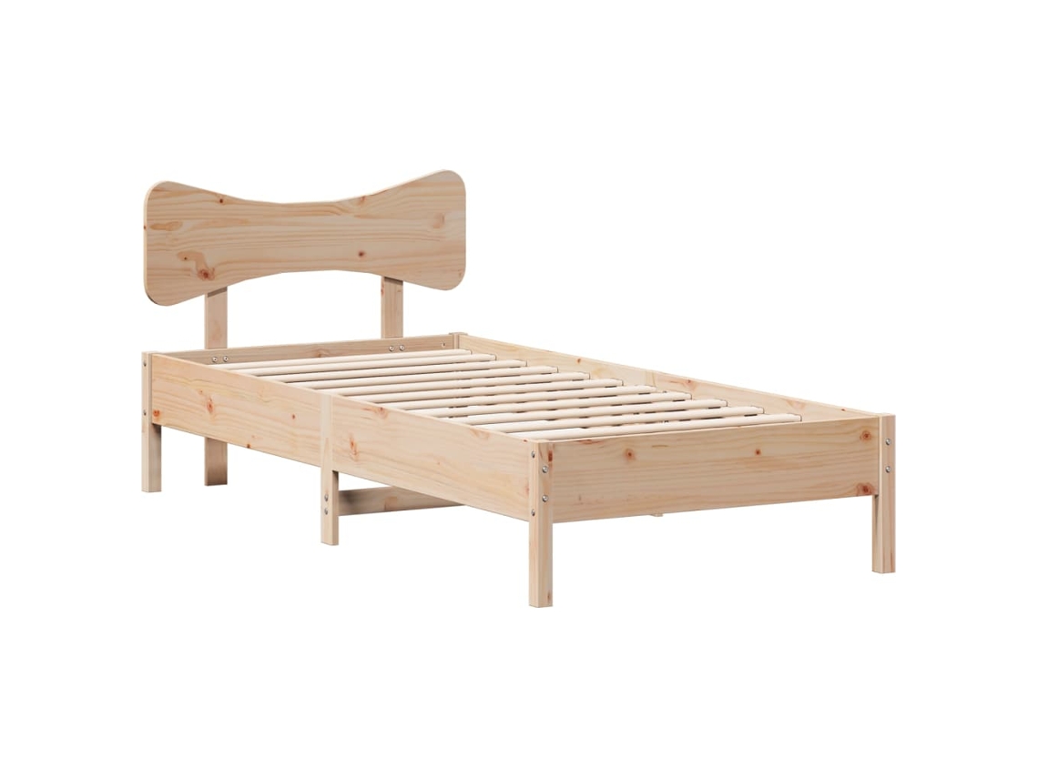 Estrutura De Cama Vidaxl Marrom Madeira De Pinho Maciça (195.5 X 80.5 X 81 Cm)