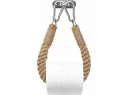 Suporte de papel higiênico Nova Line com corda de cana, multifuncional, amarelo | S/MARCA