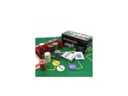 Conjunto de Poker 200 Fichas com Caixa 2 Baralhos Conjunto de Cartas do Dealer Tapete do Dealer