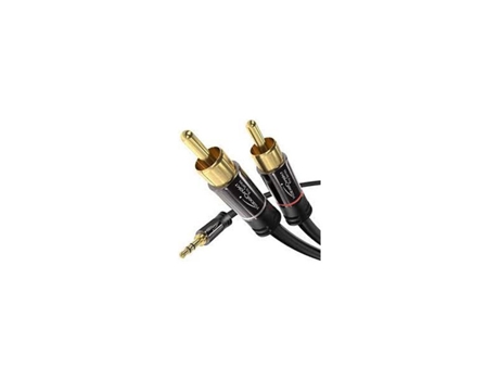 Cabo 3 M. Coaxial Áudio Estéreo Pro Series 1 Conector 3,5Mm Jack Macho a 2 Conectores Rca Macho