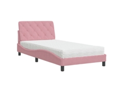 Bed, Beds Vidaxl Cor-de-rosa Veludo (100 X 200 Cm)